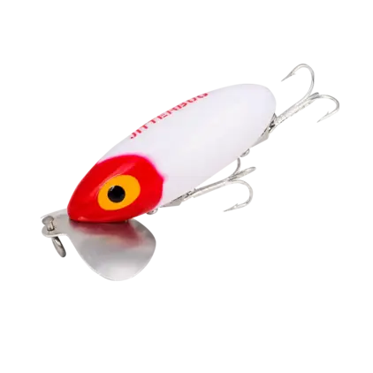 Arbogast 3/8oz Jitterbug - White Red Head