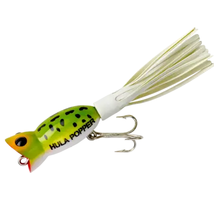 Arbogast 3/16oz Hula Popper - Frog White Belly