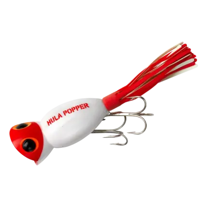 Arbogast 5/8oz Hula Popper - White Red Head