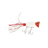 Arbogast 3/8oz Hula Popper - White Red Head