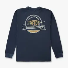 Aftco Horizon  LS Fishing Tee, Navy - 2X
