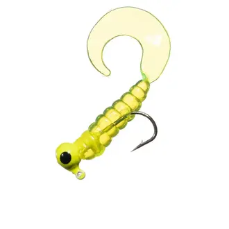 Arkie Rigged Curl Tail Grub 1/8oz #3 - Chartreuse