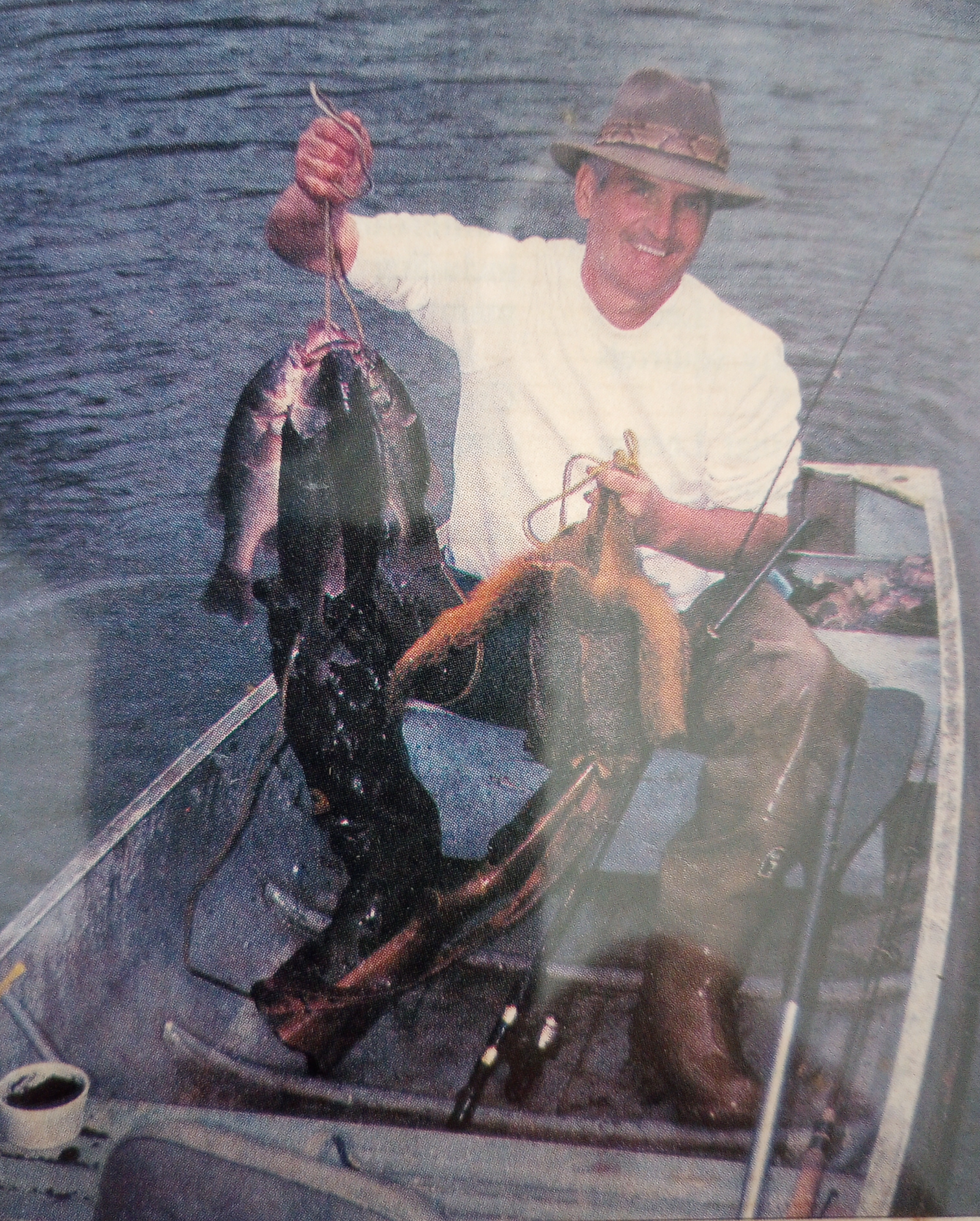 Bud Leeson with bass/squirrel limits, 1988