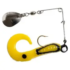 Betts Spin 1/16 Split Tail - Yellow/Black Stripes