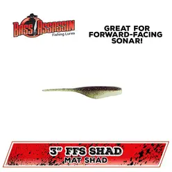 Bass Assassin 3" FF Shad Assassin 6ct - Mat Shad