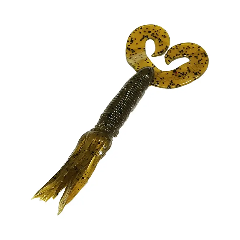 Chompers Skirted Grub Double Tail 5" - 10 pack...