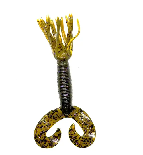 Chompers Skirted Grub Double Tail 5" - 10 pack...