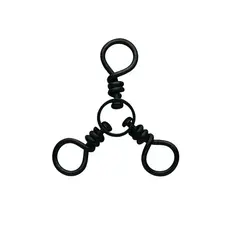 Eagle Claw Black 3-Way Swivel 12pk sz6