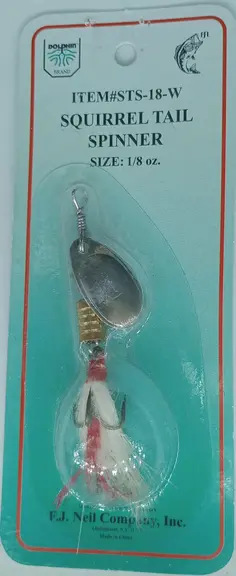 Dolphin Import Squirrel Tail Spinner 1/8oz - White