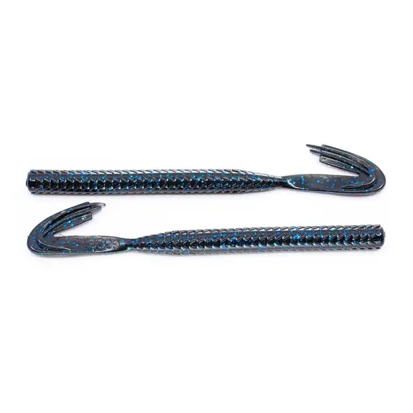 Googan Baits 7.25" Blazin Worm XL Black Blue Flake
