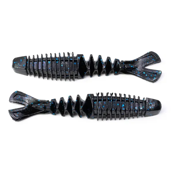 Googan Baits 4" Happy Trailer 6pk- Black Blue...
