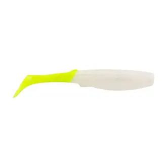 Gulp 3" Paddleshad 5ct - Pearl White/Chartreuse