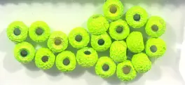 Hareline 1/8 Gritty Brass Beads - Chartreuse
