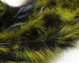 Hareline Polychrome Rabbit Strips Black /...