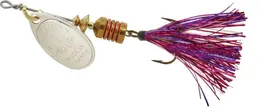 Mepps 1/8oz Aglia Flashabou - Silver - Purple/Pink