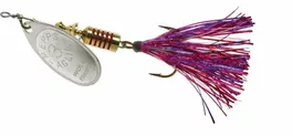 Mepps 1/4oz Aglia Flashabou - Silver - Purple/Pink