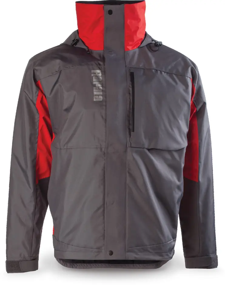 Rapala Rain Jacket, Gray/Red - Size 2XL