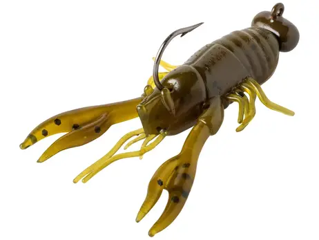 Rebel 1-7/8" Creek Craw 6pk - Green Pumpkin Craw