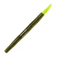 Yum 5" Dinger 8pk - Green Pumpkin Chartreuse Tail