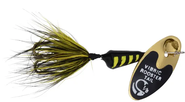 Vibric Rooster Tail 1/4oz - Black Yellow Tiger